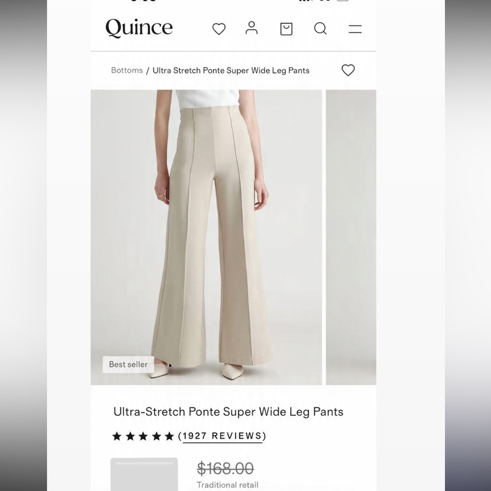 NWT Quince Ultra Point wide leg pants SZ M - Picture 8 of 9